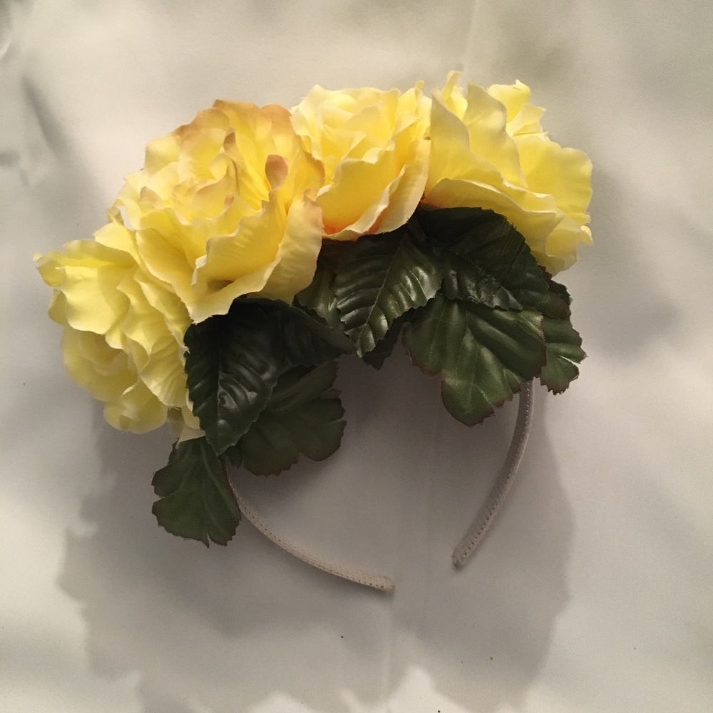 Yellow rose headband